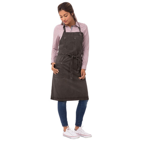 Chef Works Urban Dorset Bib Apron Pewter