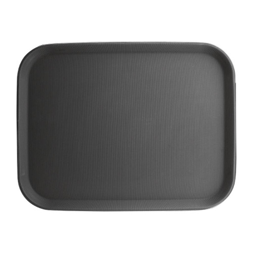 Olympia Kristallon Polypropylene Rectangular Non-Slip Tray Black 457mm