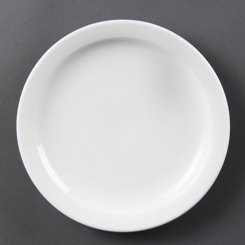 Olympia Whiteware Narrow Rimmed Plates 202mm (Pack of 12)