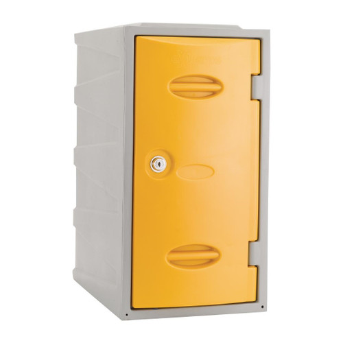Extreme Plastic Single Door Locker Camlock Yellow 600mm