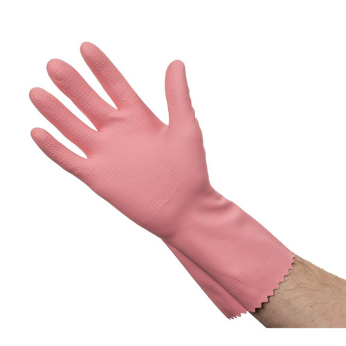 Jantex Latex Household Gloves Pink Large