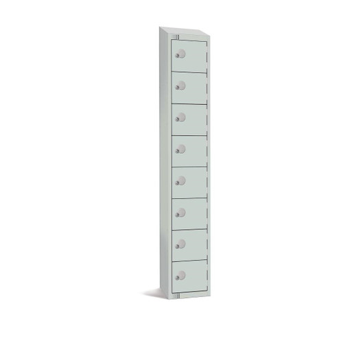 Elite Eight Door Manual Combination Locker Locker with Sloping Top Grey