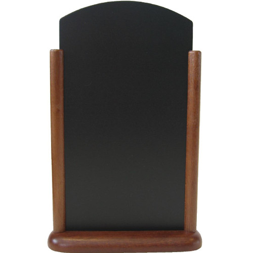 Securit Pillared Table Top Blackboard 410 x 265mm Mahogany