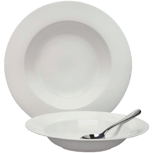 Elia Glacier Fine China Rimmed Pasta Bowls 240mm (Pack of 6)