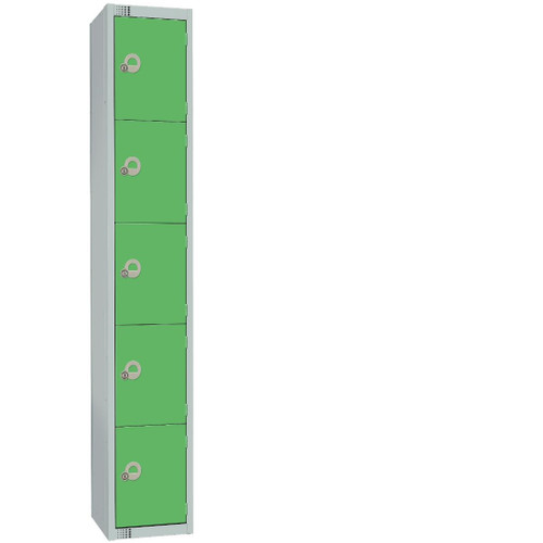 Elite Five Door Manual Combination Locker Locker Green with Sloping Top