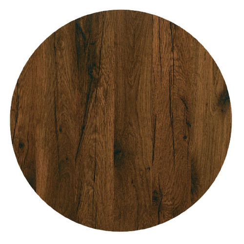 Werzalit Pre-drilled Round Table Top  Antique Oak 600mm