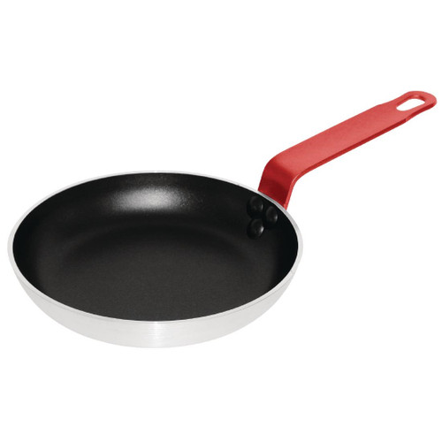 Vogue Non Stick Teflon Aluminium Frying Pan with Red Handle 200mm