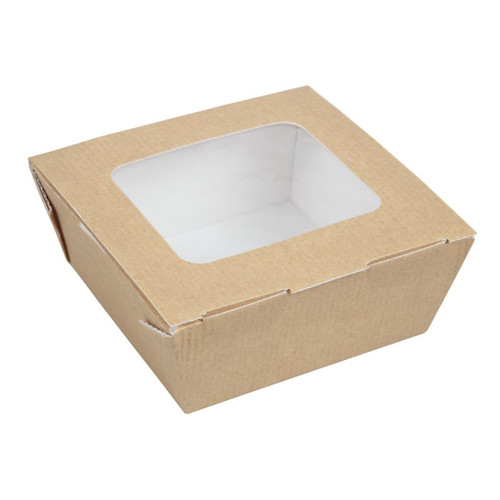 Huhtamaki Recyclable Paperboard Takeaway Boxes With Window Medium 1070ml / 37oz (Pack of 270)