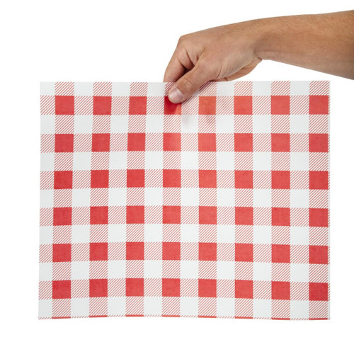 Greaseproof Paper Sheets Red Gingham 310 x 380mm (Pack of 200)