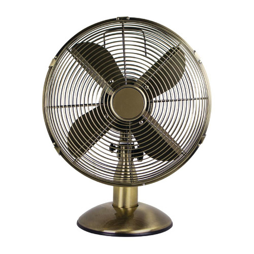 Status 12" Oscillating Antique Brass Desktop Fan