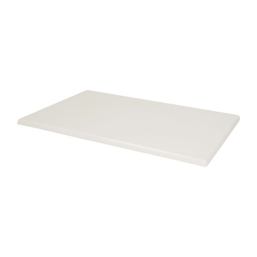 Bolero Pre-drilled Rectangular Tabletop White