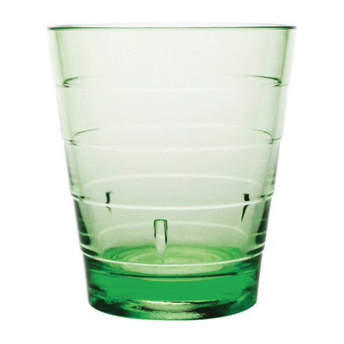 Kristallon Polycarbonate Ringed Tumbler Green 285ml (Pack of 6)