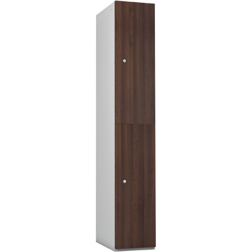 Timberbox Two Door Padlock Locker Walnut Finish