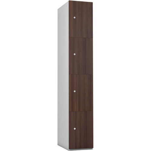 Timberbox Four Door Padlock Locker Walnut Finish