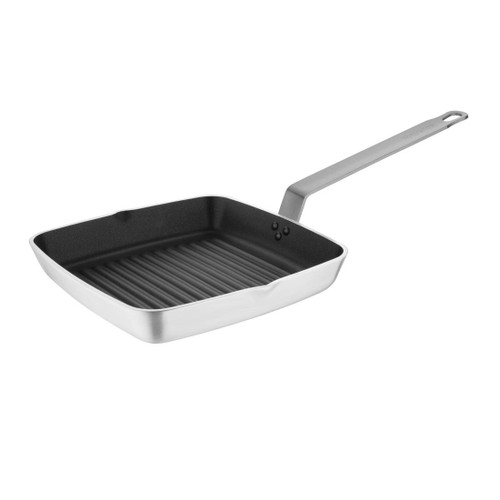 Vogue Square Non Stick Teflon Ribbed Skillet Pan 240mm