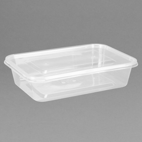 Fiesta Recyclable Plastic Microwavable Containers with Lid Small 500ml (Pack of 250)