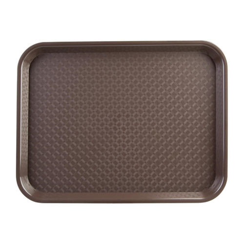 Olympia Kristallon Small Polypropylene Fast Food Tray Brown 345mm