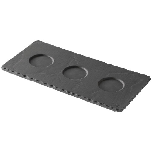 Revol Basalt Tray with 3 Indents 250mm (Pack of 6)