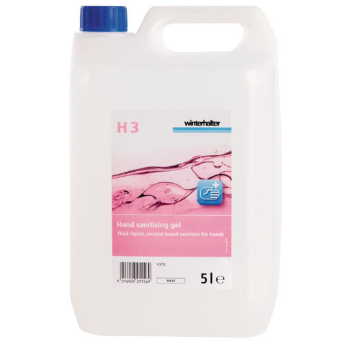 Winterhalter H3 Unperfumed Liquid Hand Sanitiser Gel 5Ltr (2 Pack)