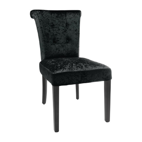 Bolero Black Crushed Velvet Dining Chair (Pack of 2)