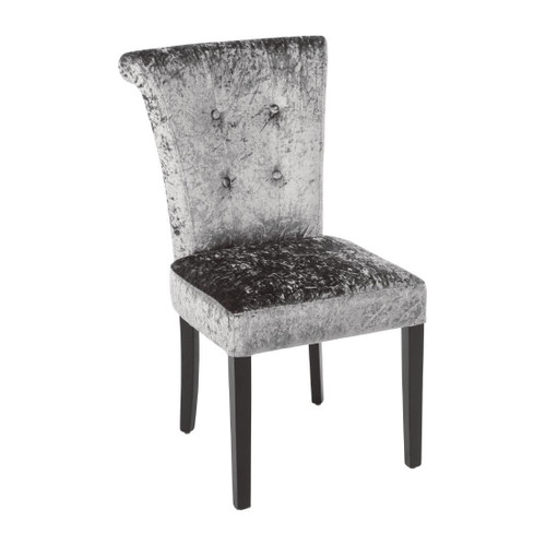 Bolero Olive Grey Crushed Velvet Dining Chair (Pack of 2)