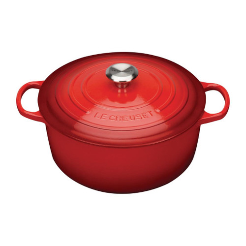 Le Creuset Cast Iron Round Casserole Dish 24cm 4.2L Cerise