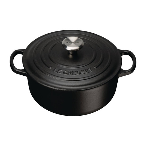 Le Creuset Cast Iron Round Casserole Dish 24cm 4.2Ltr Satin Black