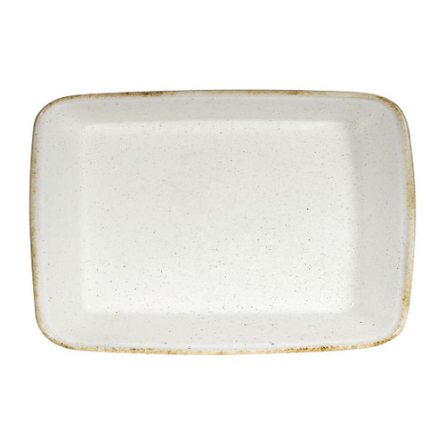 Churchill Stonecast Hints Rectangular Baking Dishes Barley White 250 x 380mm