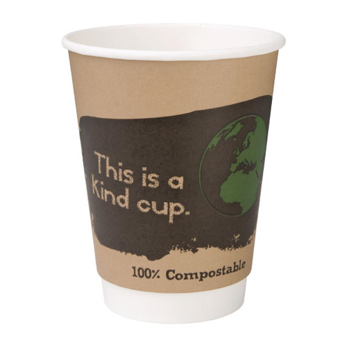 Fiesta Compostable Coffee Cups Double Wall 355ml / 12oz (Pack of 500)