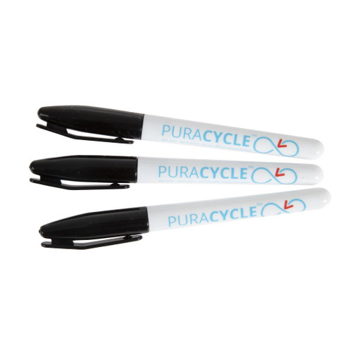 Puracycle Non-Toxic Marker Pens Black 3 Pack