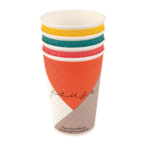 Huhtamaki Pause Disposable Coffee Cups Double Wall 455ml / 16oz (Pack of 620)