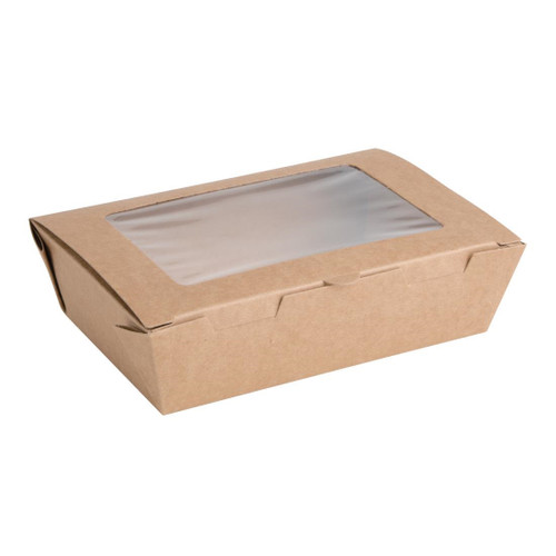 Fiesta Compostable Salad Boxes with PLA Windows 700ml (Pack of 200)