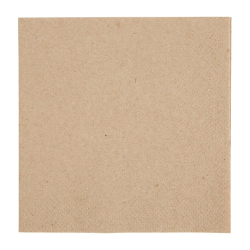 Fiesta Recyclable Recycled Cocktail Napkin Kraft 24x24cm 2ply 1/4 Fold (Pack of 4000)