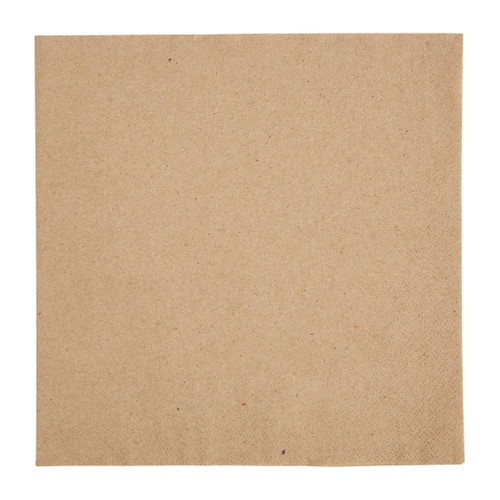 Fiesta Recyclable Recycled Dinner Napkin Kraft 40x40cm 2ply 1/4 Fold (Pack of 2000)