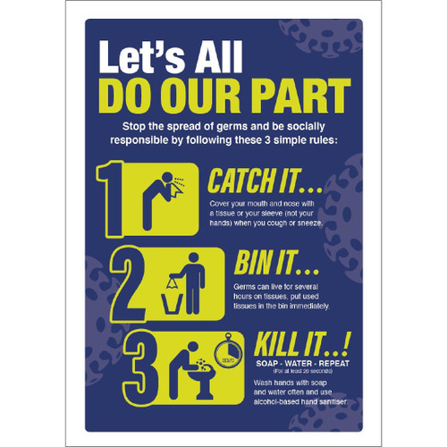 Catch It Bin It Kill It Sign A4 Self-Adhesive