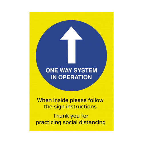 One Way System In Operation Poster A3 Self-Adhesive