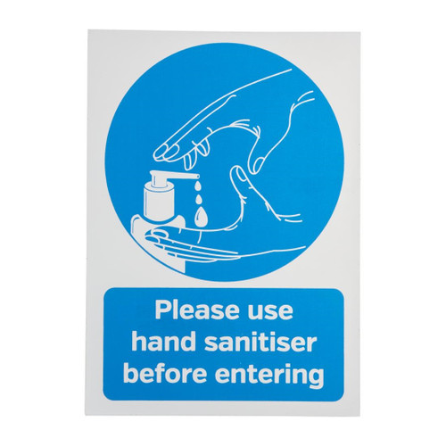 Please Use Hand Sanitiser Before Entering Sign A4 Self-Adhesive