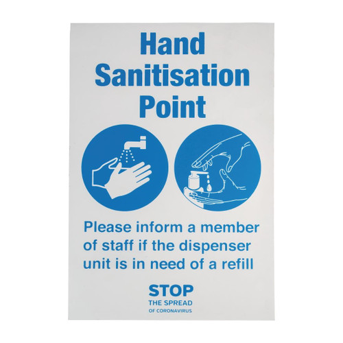 Hand Sanitisation Point Sign A5 Self-Adhesive