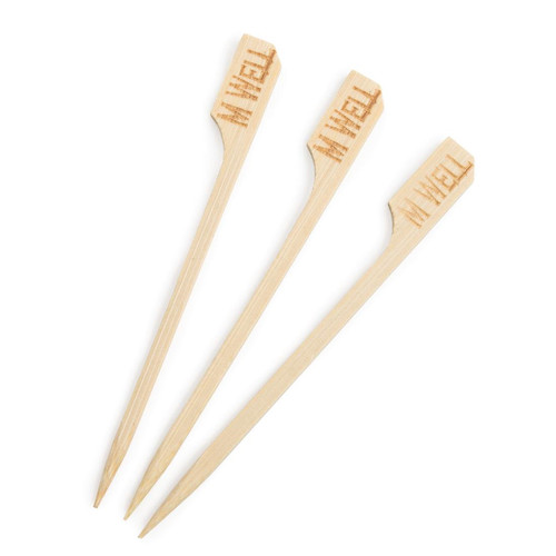 Biodegradable Bamboo Steak Markers Medium Well (Pack of 100)