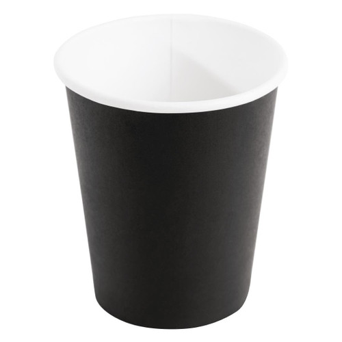 Fiesta Recyclable Coffee Cups Single Wall Black 225ml / 8oz (Pack of 1000)