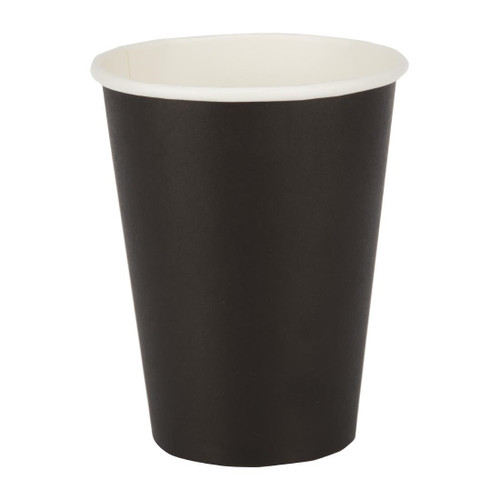 Fiesta Recyclable Coffee Cups Single Wall Black 340ml / 12oz (Pack of 1000)