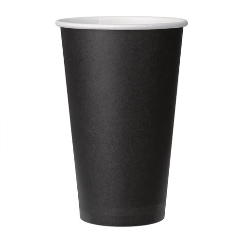 Fiesta Recyclable Coffee Cups Single Wall Black 455ml / 16oz (Pack of 50)