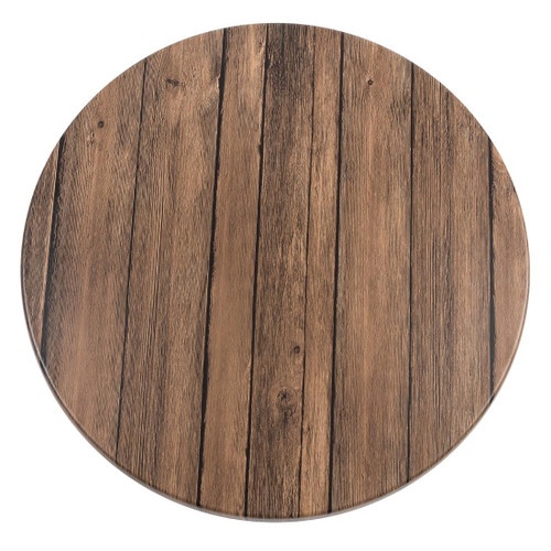 Werzalit Pre-drilled Round Table Top  Antique Brown 600mm