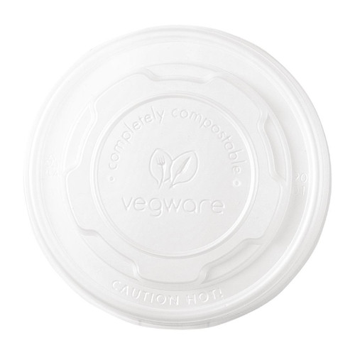 Vegware Compostable Hot Food Pot Flat Lids 170ml / 6oz and 230ml / 8oz