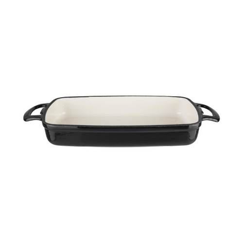 Vogue Black Rectangular Cast Iron Dish 1.8Ltr