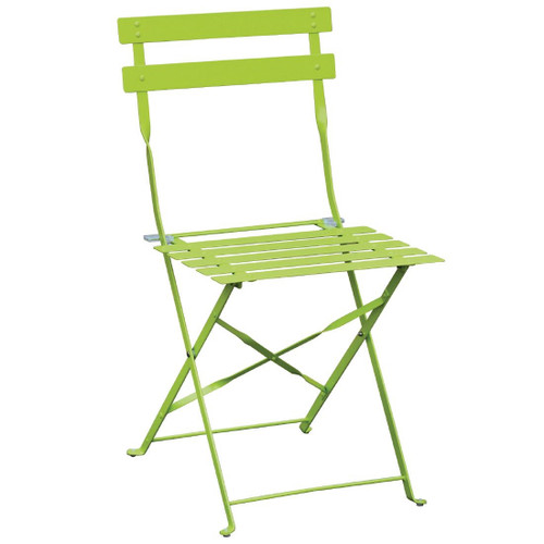 Bolero Green Pavement Style Steel Folding Chairs (Pack of 2)