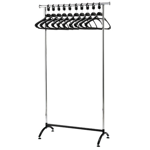 Chrome Coat Rack with 10 Polypropylene Hangers