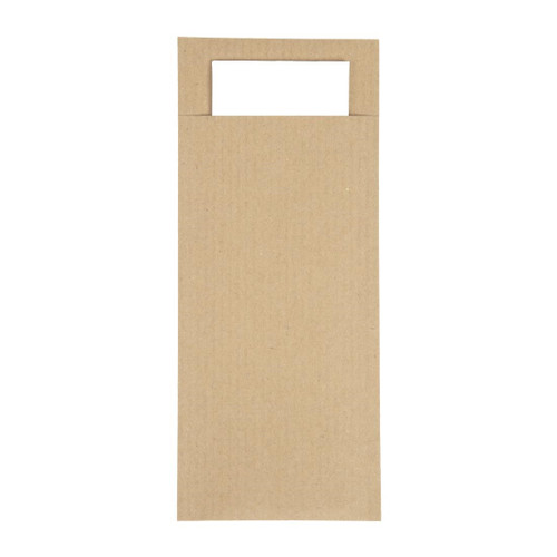 Europochette Kraft Brown Cutlery Pouch with White Napkin (Pack of 600)