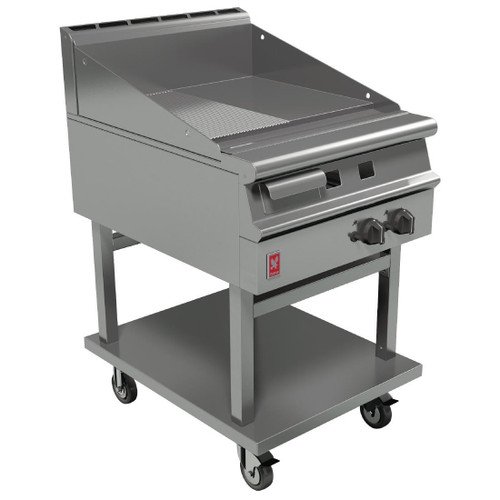 Falcon Dominator Plus 600mm Wide Half Ribbed LPG Griddle on Mobile Stand G3641R