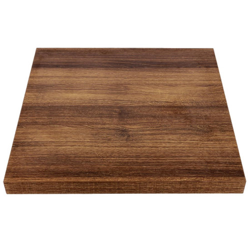 Bolero Pre-drilled Square Tabletop Rustic Oak 600mm